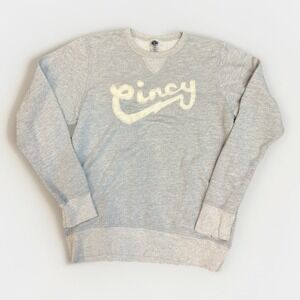 Homage Crew Gray White Embroidered Sweater Cincy Size M Unisex Pullover Crewneck